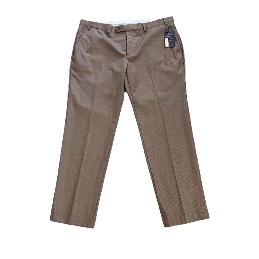 New Ralph Lauren Polo Comfort Flex Pant Plaid Taupe Work Pants 38 x 29 $95 NWT